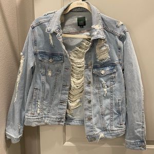 Wild fable distressed denim jacket loose fit